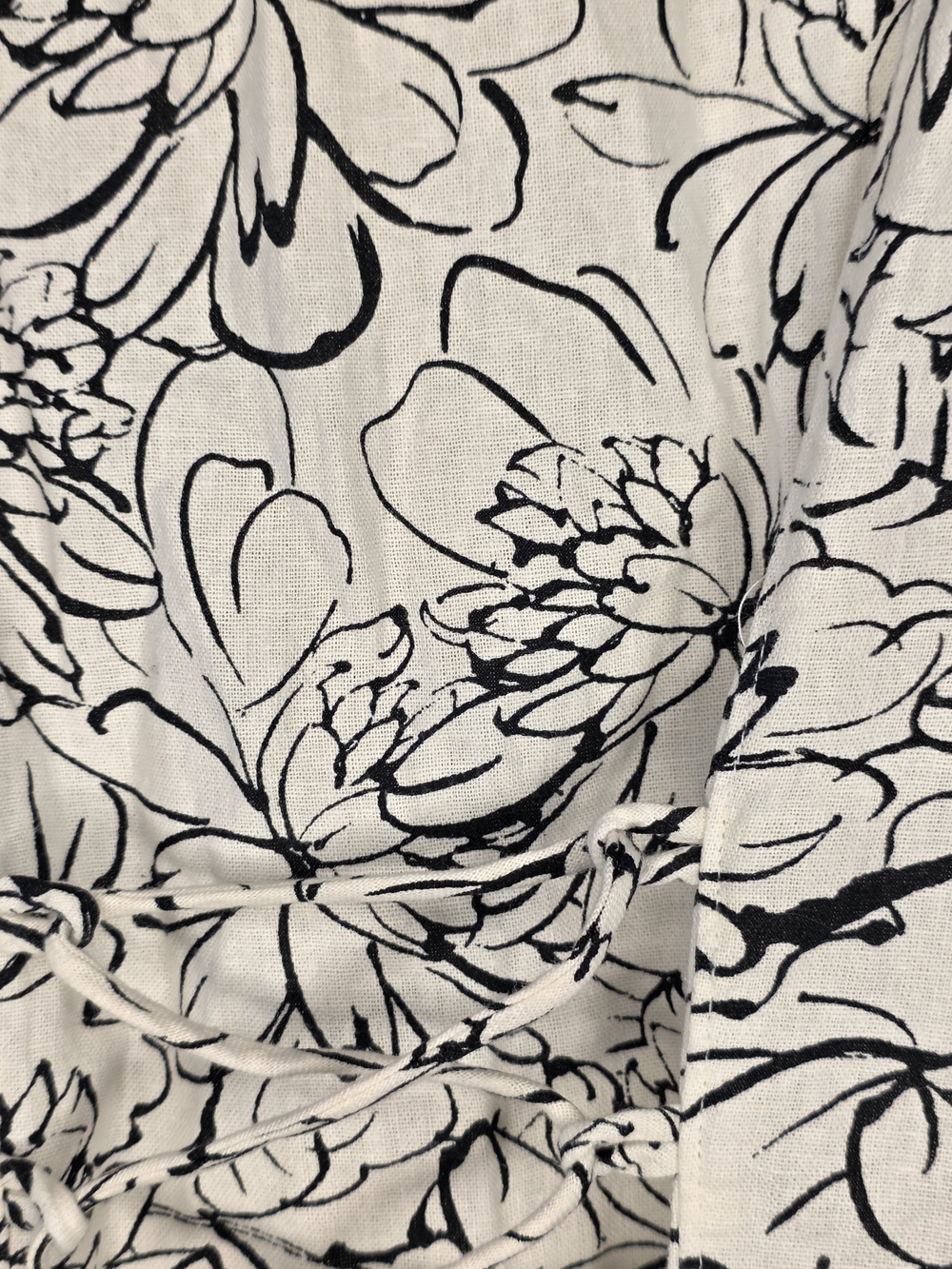 Old Navy White Maxi Dress with Black Floral Print - Picture 4 of 5